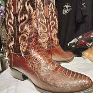 Ostrich real leather boots